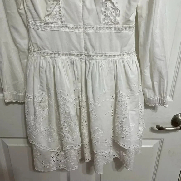 Allsaints Aislyn Broiderie Eyelet White Dress Trendy Size 00 - Picture 9 of 16